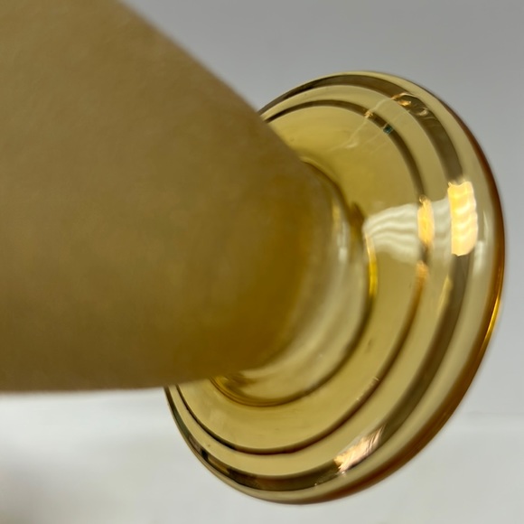 Vintage set of 5 amber frosted footed  tumblers with gold rimming - Picture 4 of 7